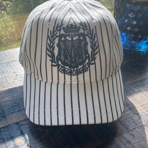 Veronica Beard Navy and cream Striped Hat cap